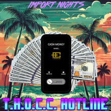 Load image into Gallery viewer, THOCC IMPORT NIGHTS Hotline Unisex Hoodie (White)