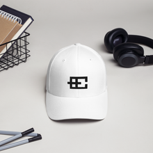 Load image into Gallery viewer, EC8 Logo -Flexfit embroidered cap (White & Black)