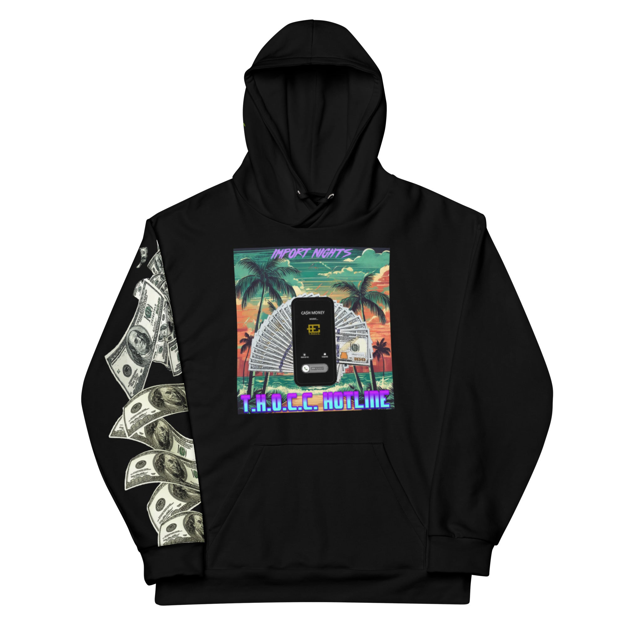 【TWN】23FW★ Curious hood THOCC IMPORT NIGHTS Hotline Unisex Hoodie (Black) – THE